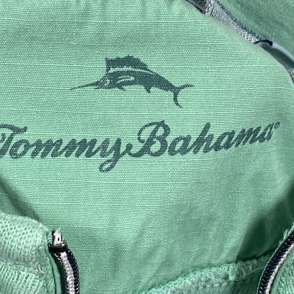 Tommy Bahama Pullover Mens Size XL Long Sleeve 1/4 Zip Light Green Mock Neck - Picture 5 of 7